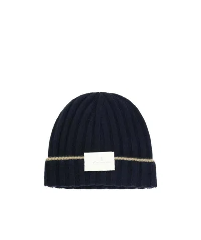 Brunello Cucinelli Cashmere Ribbed Beanie In Black
