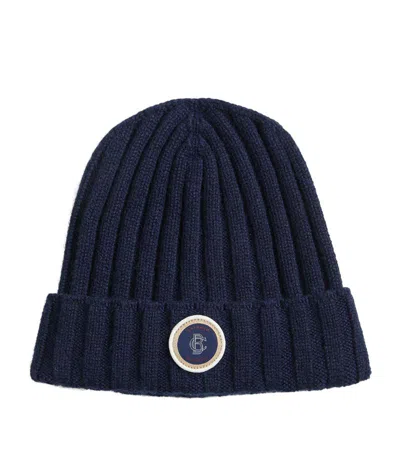 Brunello Cucinelli Kids' Cashmere Ribbed Beanie In Blue