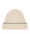 Brunello Cucinelli Cashmere Rib Knit Beanie In Brown