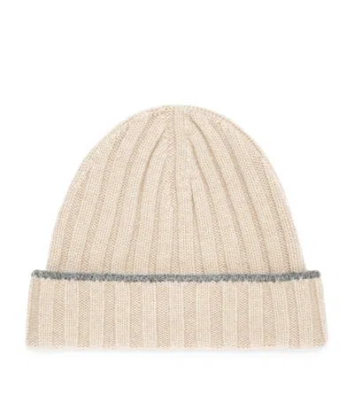 BRUNELLO CUCINELLI CASHMERE RIBBED BEANIE