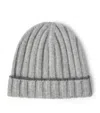 Brunello Cucinelli Cashmere Ribbed Beanie In Gray