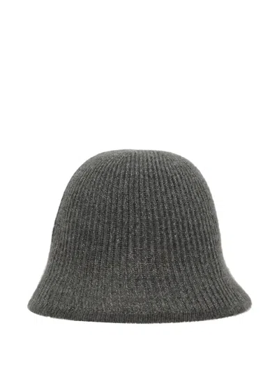 Brunello Cucinelli Cashmere Ribbed Beanie In Gray