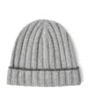 Brunello Cucinelli Cashmere Rib Knit Beanie In Grey