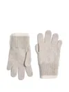 Brunello Cucinelli Cashmere Ribbed-cuff Gloves In Gray