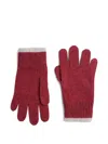 Brunello Cucinelli Cashmere Ribbed Gloves In Red