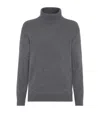 Brunello Cucinelli Cashmere Ribbed Rollneck Sweater In Grey