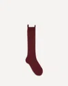 Brunello Cucinelli Cashmere Ribbed Socks In Burgundy