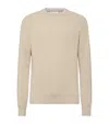 Brunello Cucinelli English Rib Knit Sweater In Beige