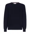 Brunello Cucinelli Cashmere Ribbed Sweater In Navy Blue