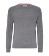 Brunello Cucinelli Cashmere Ribbed Sweater In Gray