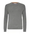 Brunello Cucinelli English Rib Knit Sweater In Grey