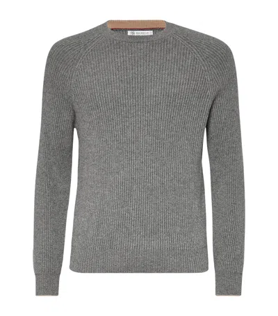 BRUNELLO CUCINELLI CASHMERE RIBBED SWEATER