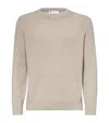 Brunello Cucinelli Cashmere Ribbed Sweater In Neutral