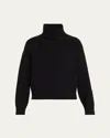Brunello Cucinelli Black Virgin Wool, Cashmere And Silk Turtleneck Sweater In Black