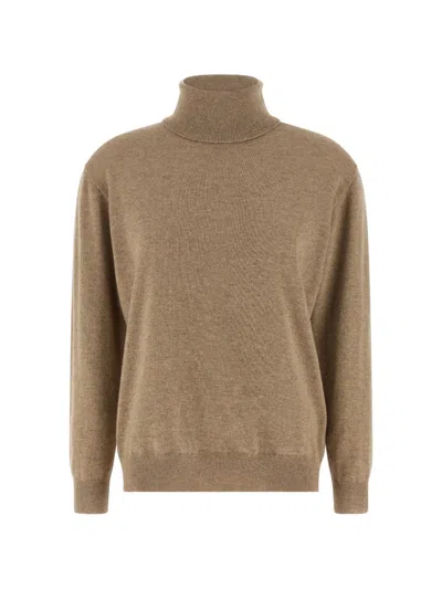 Brunello Cucinelli Cashmere Roll-neck Sweater In Brown
