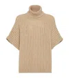 Brunello Cucinelli Cashmere Rollneck Sweater In Neutral