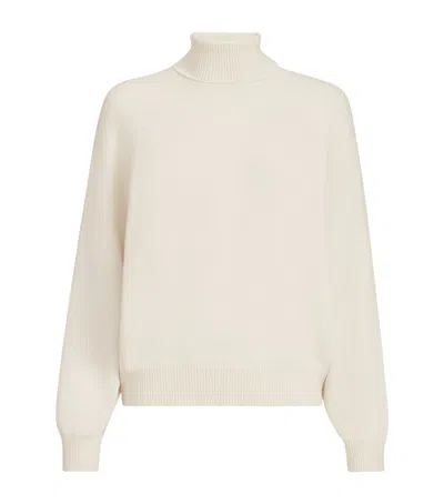 Brunello Cucinelli Cashmere Rollneck Sweater In White