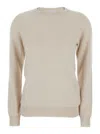 Brunello Cucinelli Beige Sweater With Round Neck In Cashmere Woman In Brown