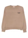 Brunello Cucinelli Cashmere Crewneck Sweater In Brown