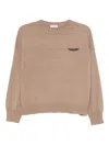 Brunello Cucinelli Cashmere Crewneck Sweater In Brown
