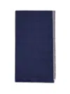 Brunello Cucinelli Wool-cashmere Stripe Scarf In Blue
