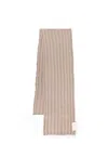Brunello Cucinelli Ribbed Cashmere Scarf With Contrasting Profile In Neutral