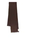Brunello Cucinelli Ribbed Cashmere Scarf In Brown