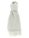 Brunello Cucinelli Cashmere Scarf Scarves And Foulards Gray In Gray