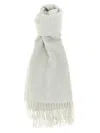 Brunello Cucinelli Cashmere Scarf Scarves And Foulards Gray In Gray