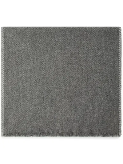 Brunello Cucinelli Cashmere Diagonal Scarf In Grey