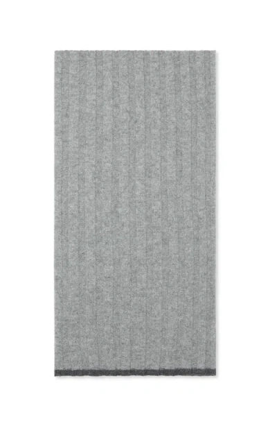 Brunello Cucinelli Cashmere Rib-knit Scarf In Grey