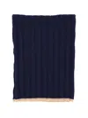 Brunello Cucinelli Ribbed Knit Scarf In Navy