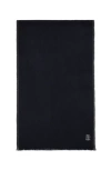 Brunello Cucinelli Cashmere Diagonal Scarf In Navy Blue