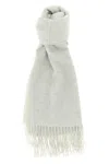 Brunello Cucinelli Cashmere Scarf Scarves And Foulards Gray In Neutral