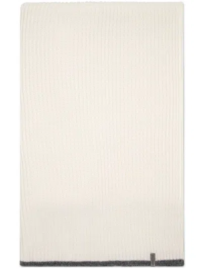 Brunello Cucinelli Cashmere Scarf In White