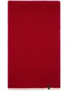 Brunello Cucinelli Cashmere English Rib Knit Scarf With Monili In Red