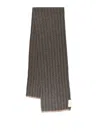 Brunello Cucinelli Ribbed Cashmere Scarf Two-tone Profile In Brown
