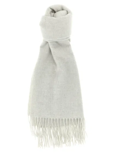 BRUNELLO CUCINELLI CASHMERE SCARF SCARVES AND FOULARDS GRAY