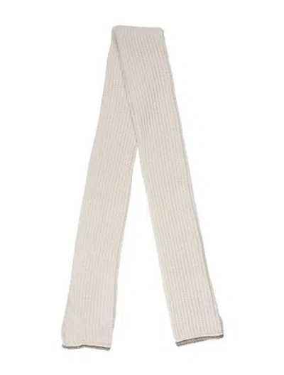 Pre-owned Brunello Cucinelli Cashmere Scarf In White