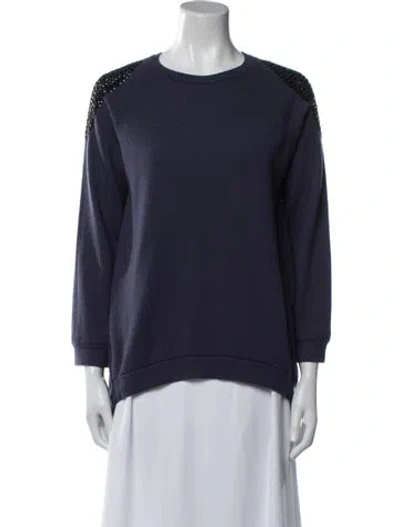 Pre-owned Brunello Cucinelli Cashmere Scoop Neck Sweater In Blue