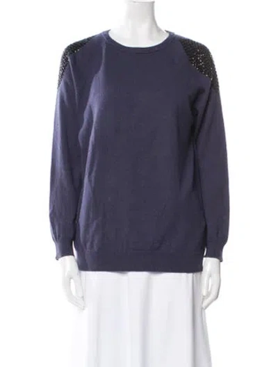 Pre-owned Brunello Cucinelli Cashmere Scoop Neck Sweater In Blue
