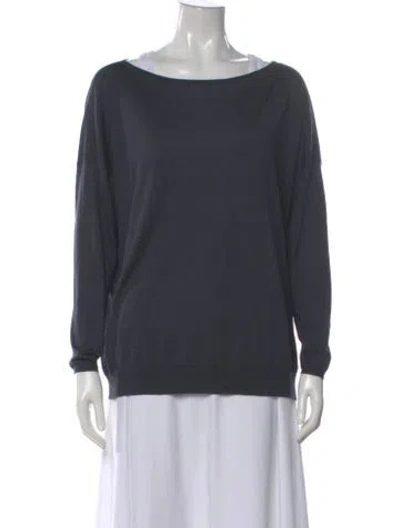 Pre-owned Brunello Cucinelli Cashmere Scoop Neck Sweater In Blue
