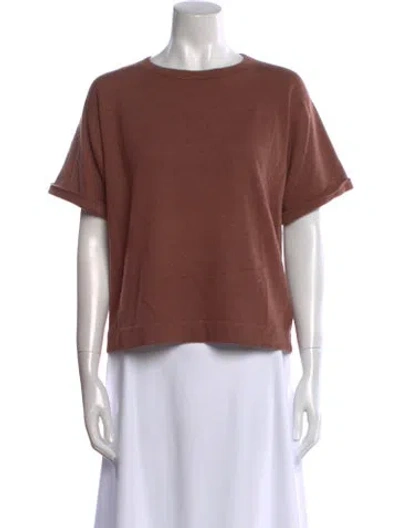Pre-owned Brunello Cucinelli Cashmere Scoop Neck Sweater In Brown