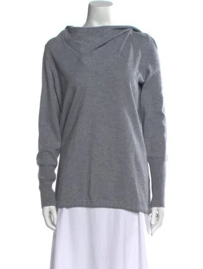 Pre-owned Brunello Cucinelli Cashmere Scoop Neck Sweater In Gray