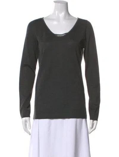 Pre-owned Brunello Cucinelli Cashmere Scoop Neck Sweater In Gray