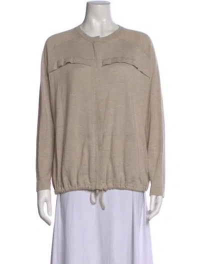 Pre-owned Brunello Cucinelli Cashmere Scoop Neck Sweater In Gray