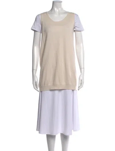 Pre-owned Brunello Cucinelli Cashmere Scoop Neck Sweater In Neutrals