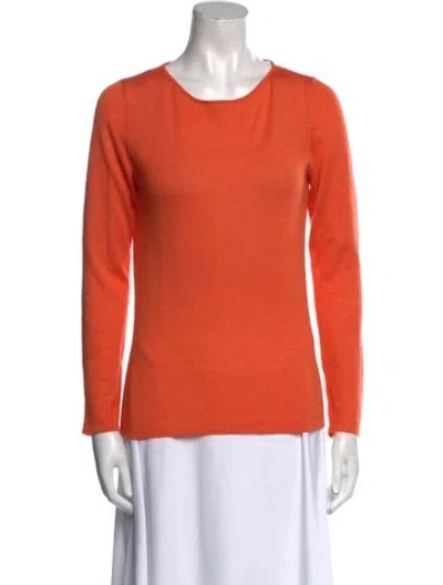 Pre-owned Brunello Cucinelli Cashmere Scoop Neck Sweater In Orange