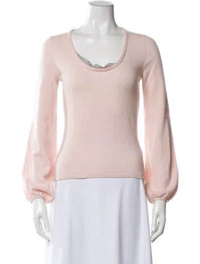 Pre-owned Brunello Cucinelli Cashmere Scoop Neck Sweater In Pink