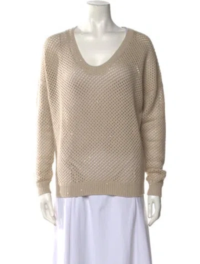 Pre-owned Brunello Cucinelli Cashmere Scoop Neck Sweater W/ Tags In Neutral